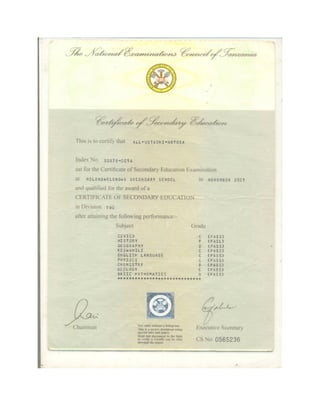 Form Four Certificates-1