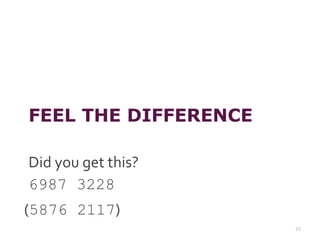 FEEL THE DIFFERENCE
Did you get this?
6987 3228
25
(5876 2117)
 