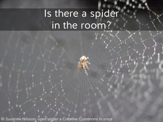 © Susanne Nilsson, used under a Creative Commons licence
Is there a spider  
in the room?
 