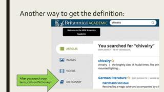Another way to get the definition:
After you search your
term, click on Dictionary!
 