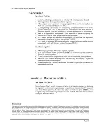 Altria Report | PDF