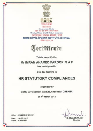 Imran Certificate - HR