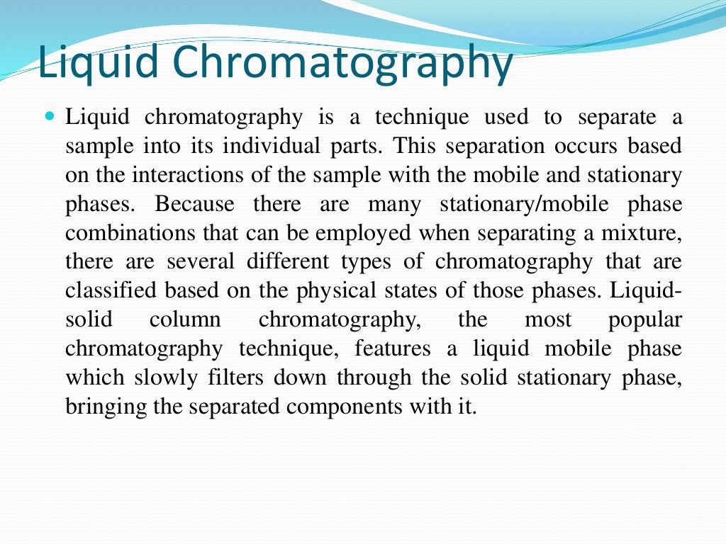 Classification of Chromatography