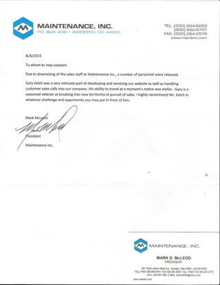 Letter of Recommendation-Maintenance, Inc