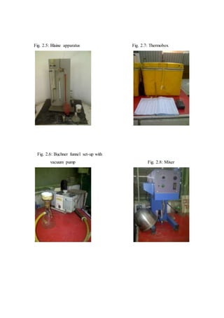 Fig. 2.5: Blaine apparatus
Fig. 2.6: Buchner funnel set-up with
vacuum pump
Fig. 2.7: Thermobox
Fig. 2.8: Mixer
 