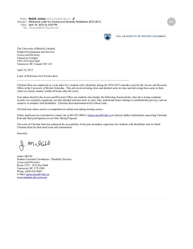 reference letter for access and diversity notetakers 20142015 mcgill cover letter
