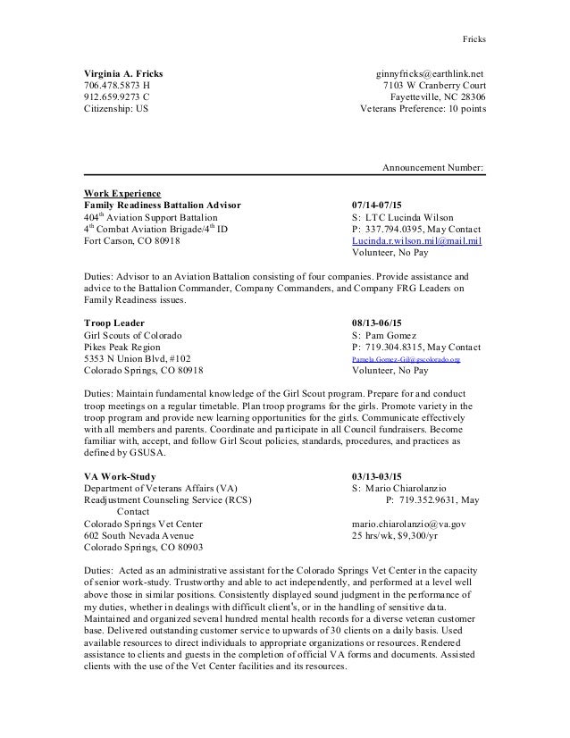 Federal Resume