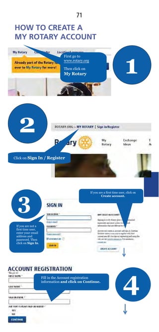 71
HOW TO CREATE A
MY ROTARY ACCOUNT
 