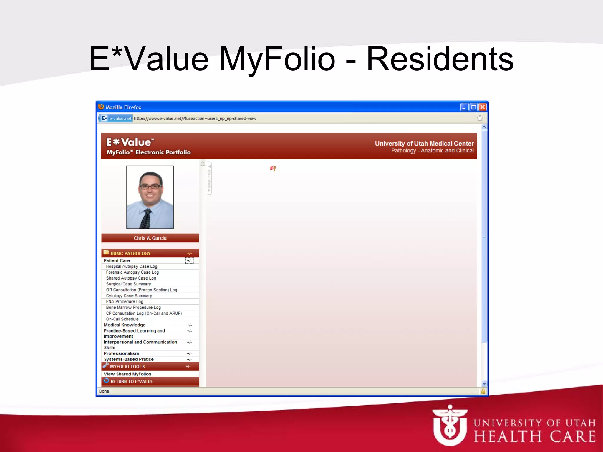 E*Value MyFolio - Residents
 