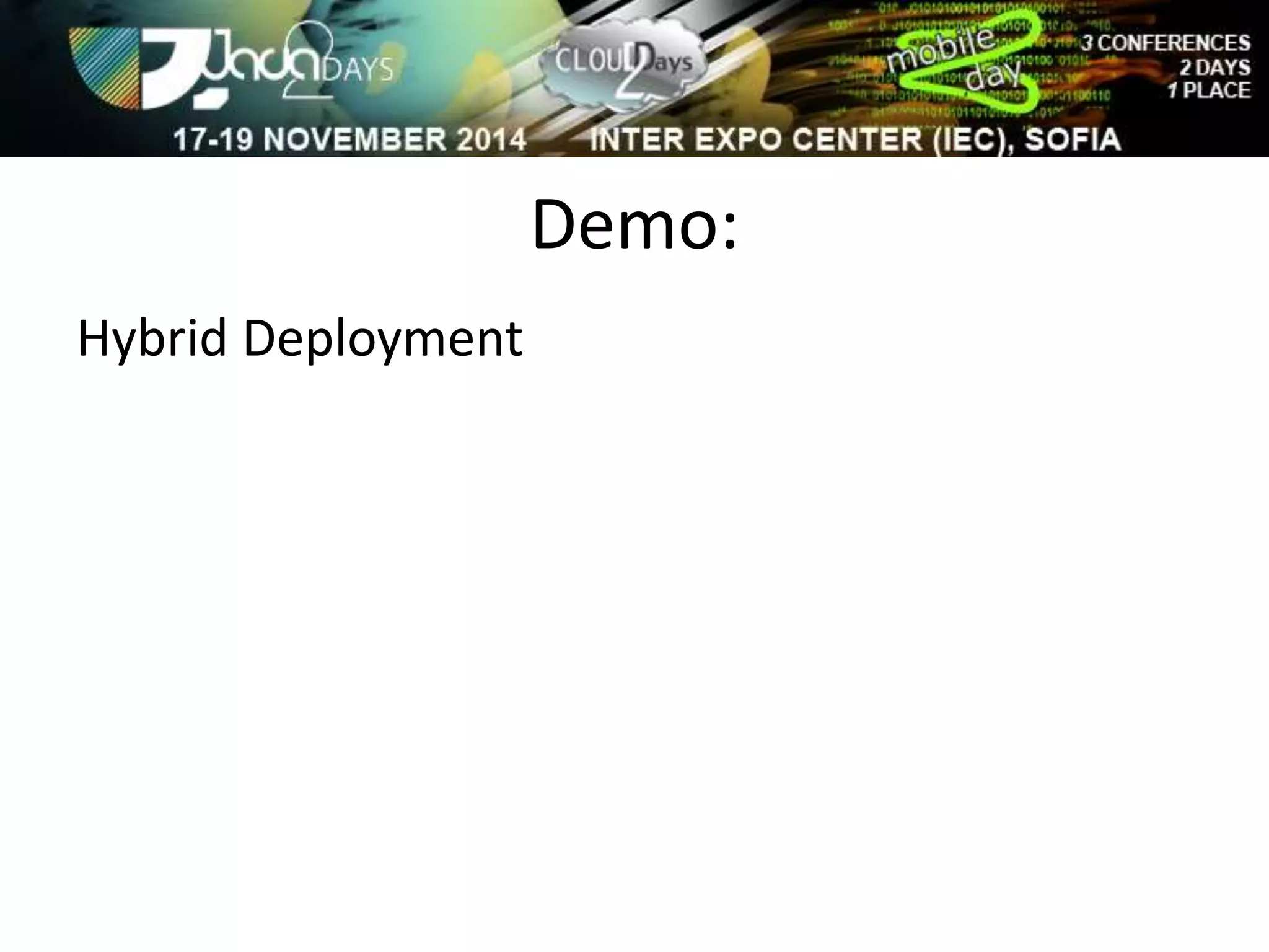 Demo: 
Hybrid Deployment 
 