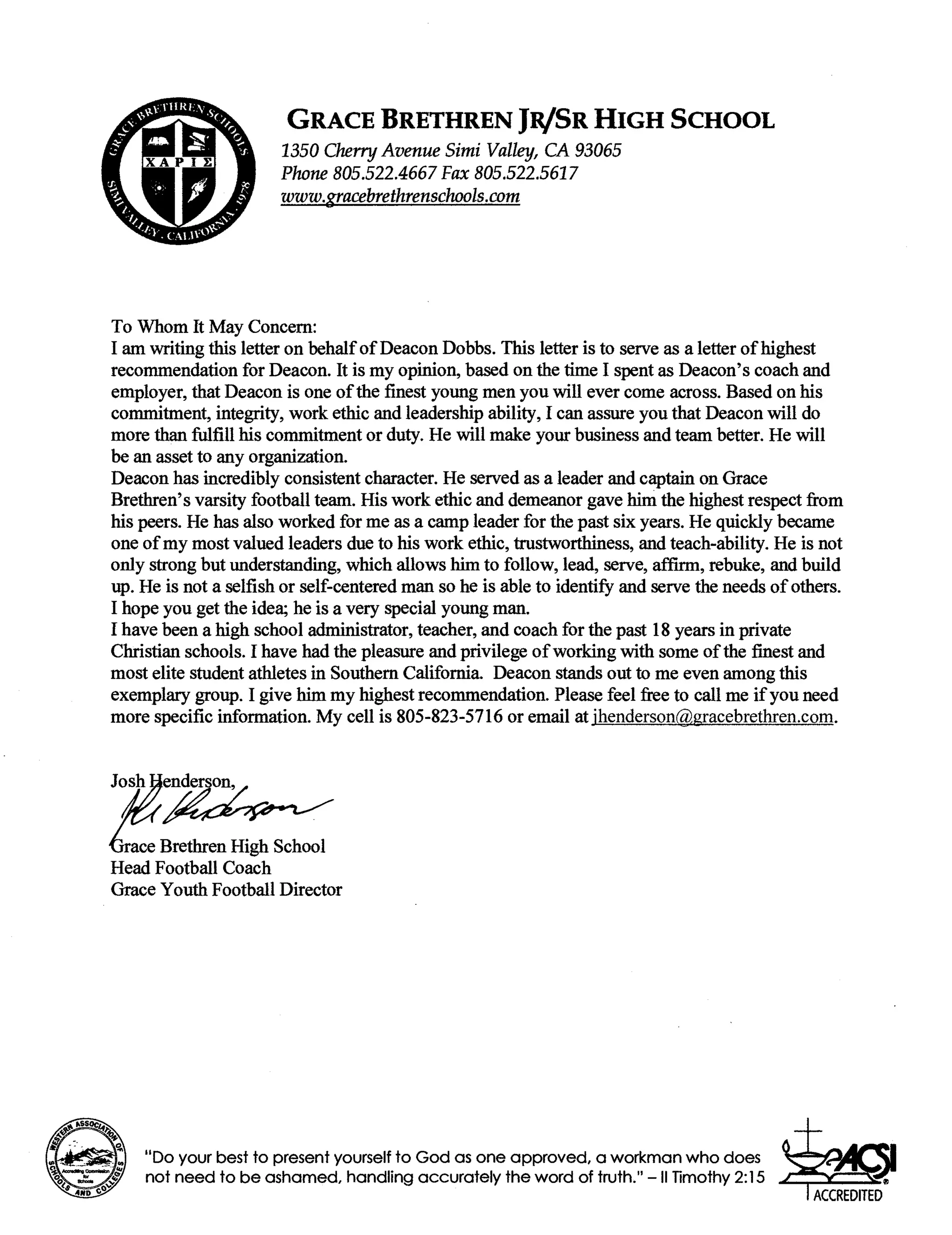 Dobs Reference Number Deacon Dobbs Reference Letter | PDF