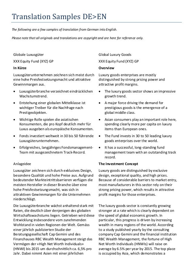 Translation Samples DEEN