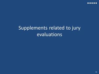 Supplements related to jury
evaluations
41
 