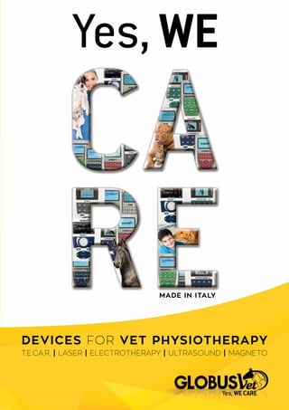 DEVICES FOR VET PHYSIOTHERAPY
T.E.CA.R. | LASER | ELECTROTHERAPY | ULTRASOUND | MAGNETO
MADE IN ITALY
 