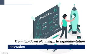 Innovation
From top-down planning... to experimentation
 