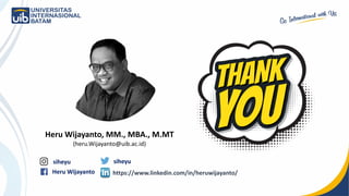 Heru Wijayanto, MM., MBA., M.MT
(heru.Wijayanto@uib.ac.id)
siheyu siheyu
Heru Wijayanto https://www.linkedin.com/in/heruwijayanto/
 