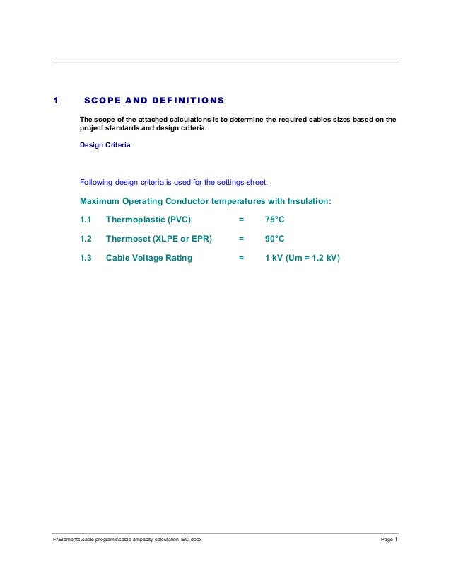 Underground Cable Ampacity Chart