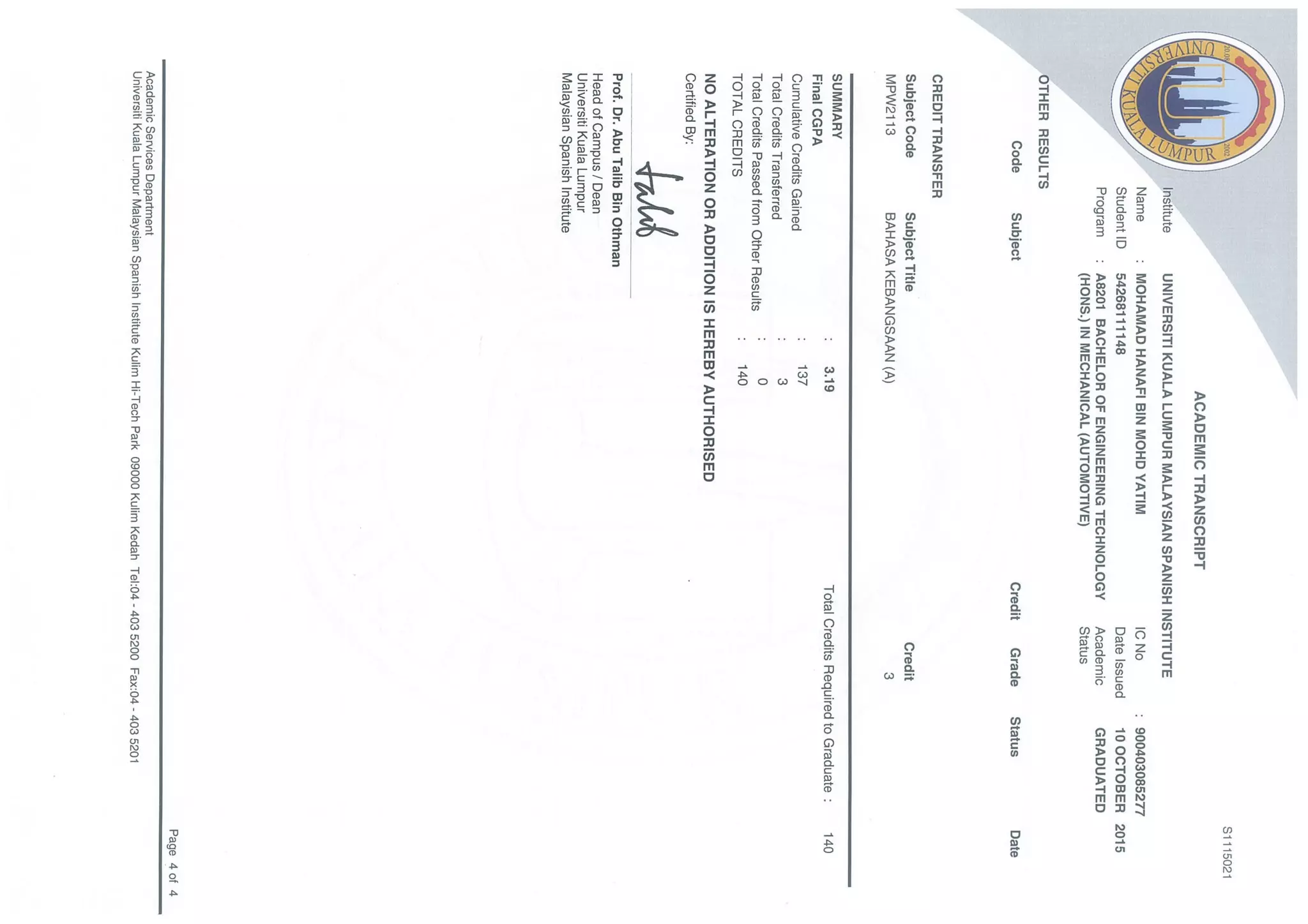 ICs, birth certificates, Degree scroll and transcript | PPT