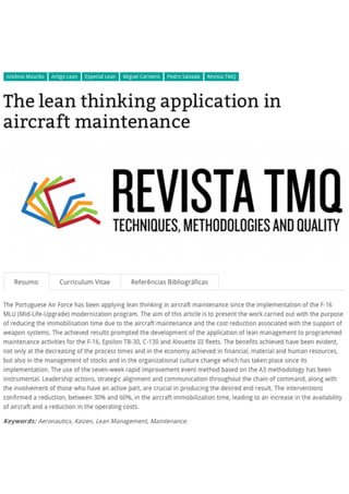 Lean Thinking in Aircraft Maintenance