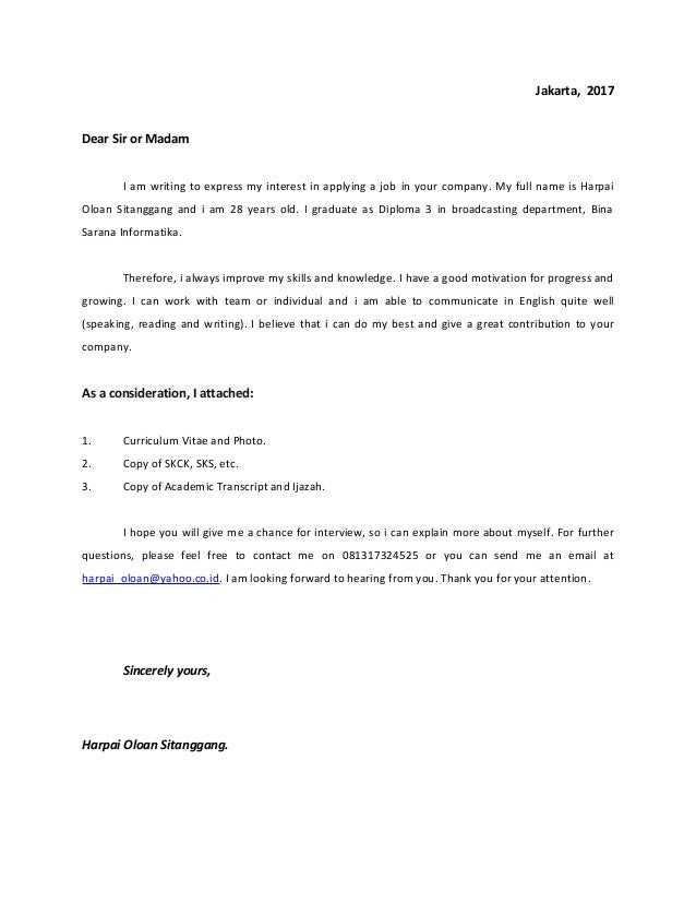an application letter for the post of a minder