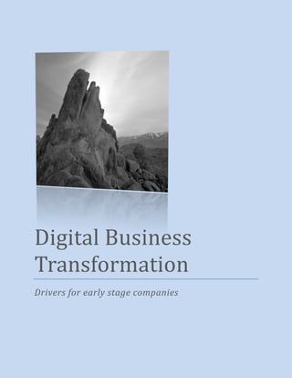 Digital Business
Transformation
Drivers for early stage companies
 