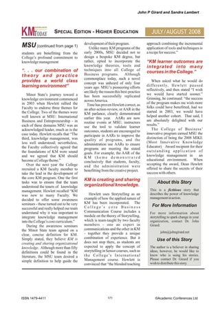 John P Girard and Sandra Lambert
ISSN 1479-4411 ©Academic Conferences Ltd171
 