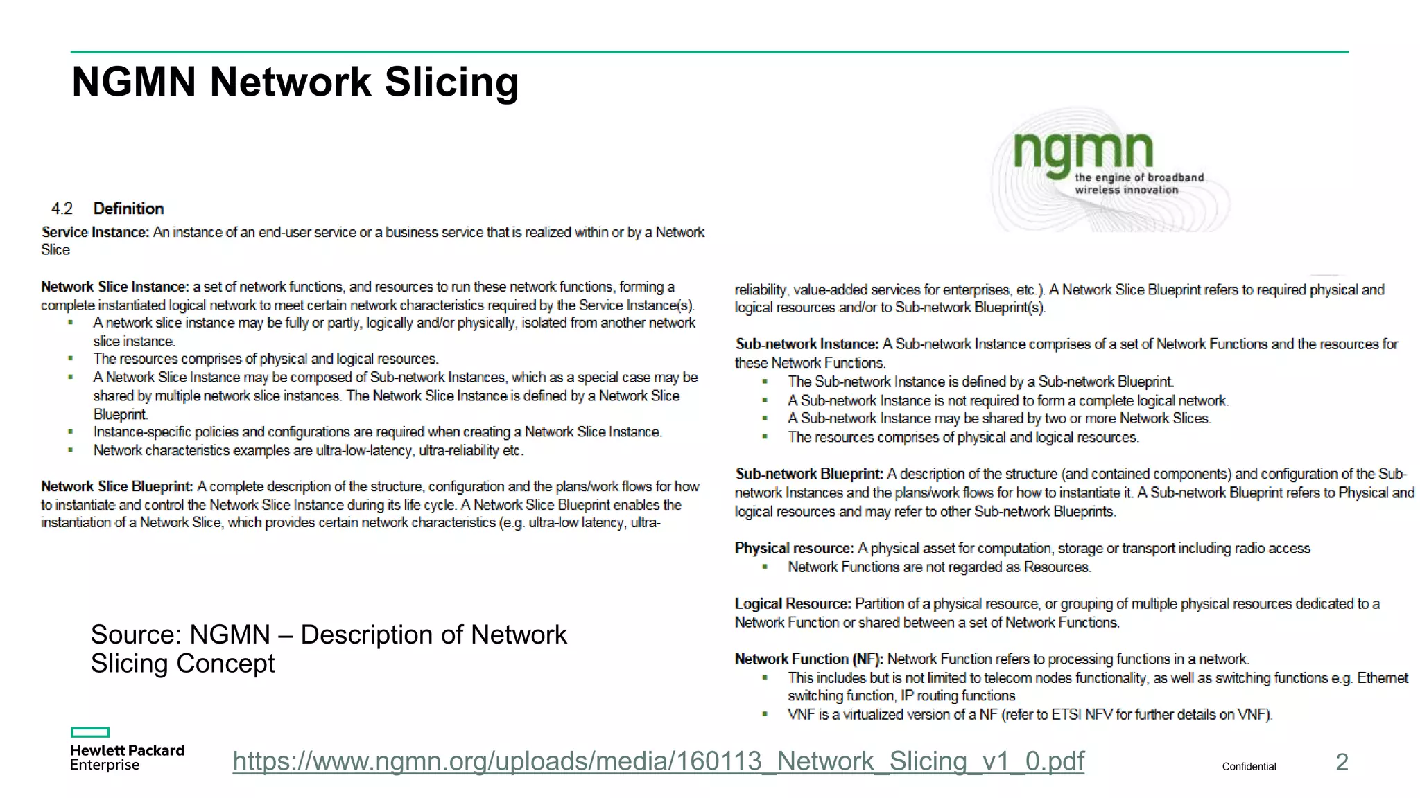 NGMN Network Slicing
Confidential 2https://www.ngmn.org/uploads/media/160113_Network_Slicing_v1_0.pdf
Source: NGMN – Description of Network
Slicing Concept
 