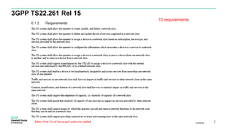 3GPP TS22.261 Rel 15
Confidential 7
13 requirements
 
