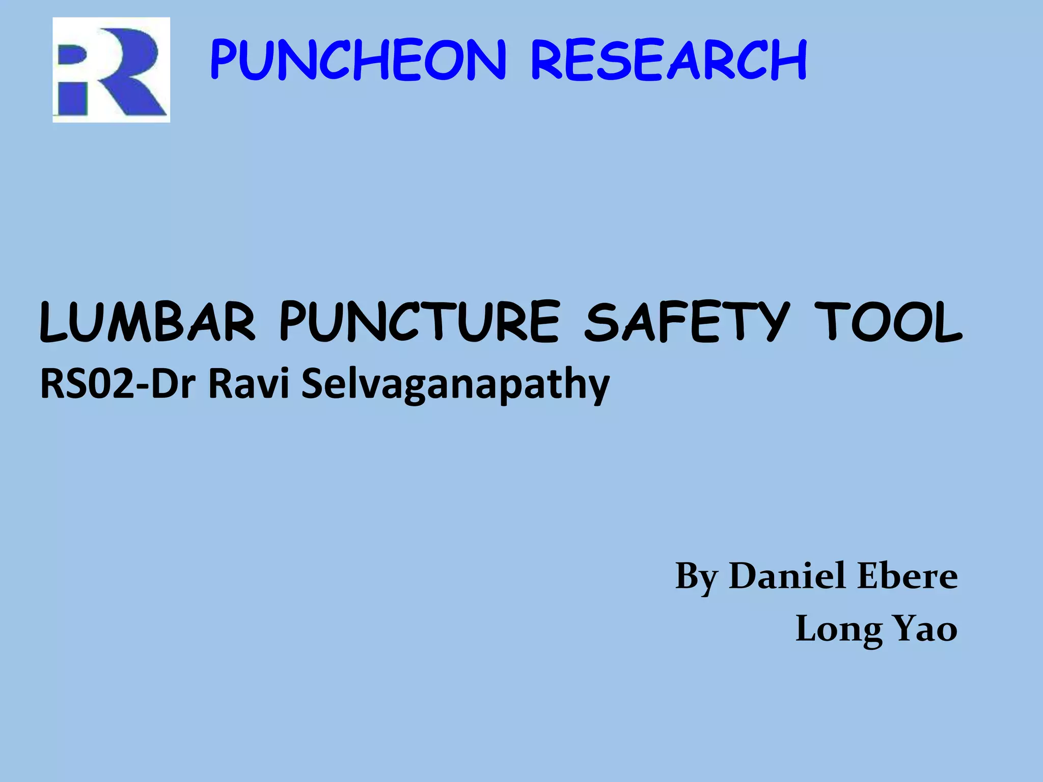 Lumbar puncture Safety tool | PPT