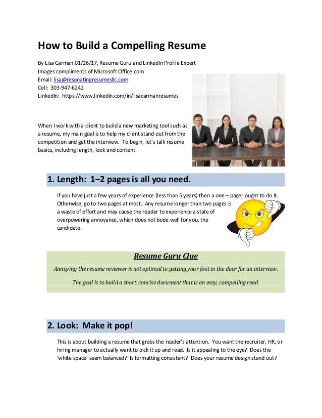 build compelling resume 012617