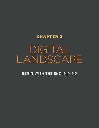 CHAPTER 3
DIGITAL
LANDSCAPE
BEGIN WITH THE END IN MIND
 