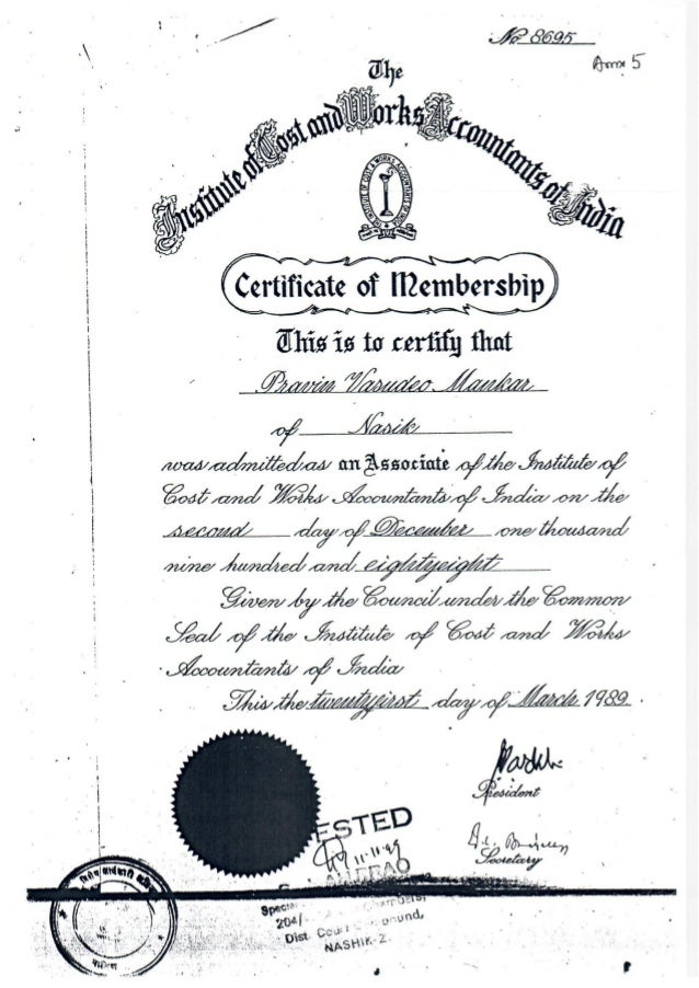 certificate of membership
