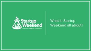 What is Startup
Weekend all about?
 