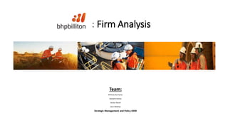 : Firm Analysis
Team:
Brittney Buchanan
Danielle Haines
Steven Banek
Zach Matthys
Strategic Management and Policy 4390
 