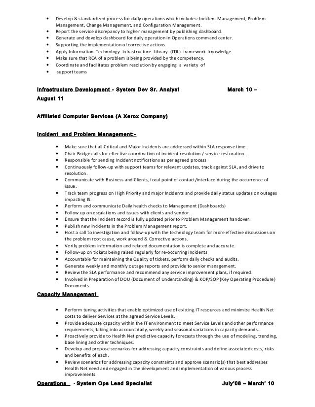 resume pradeepraj problem management resumes