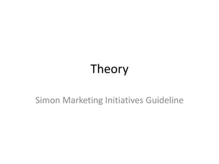 Theory
Simon Marketing Initiatives Guideline
 