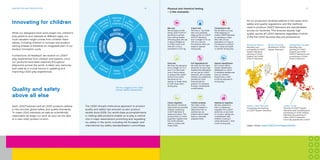 Key figures
2015
Approximate no. of children reached
through joint activities by the
LEGO Group, LEGO®
Education and
the LEGO Foundation:
100 million
Revenue:
DKK 35.8 billion
Net profit:
DKK 9.2 billion
Product recalls
since 2009:
Employees:
17,000+
of more than
70 nationalities
0
Markets:
140+
COMPANy SNAPSHOT 6
Did you know that there
are 915,103,765 ways to
combine six two-by-four
LEGO®
bricks of the
same colour?
PLAY EXPERIENCES FOR EVERY CHILD 12
Legislative
toy safety
recalls
Approval
of raw
materials
Newelements
designed
Comsumerfeedback
Safety
test
LEGO
element
andmodel
assessment
Safety
control
3rd-party
approval
Production
test
Distribution
&sales
SAFETY
ASSESSMENT
TESTING
PRODUCTION
CONSUMER
INTERACTION
While our designers have solid insight into children’s
play patterns and interests at different ages, our
most valuable insight comes from children them-
selves. Including children in concept and product
testing phases is therefore an integrated part of our
product innovation cycle.
Furthermore, all feedback we receive on LEGO®
play experiences from children and parents, once
our products have been explored throughout
playrooms across the world, is taken very seriously
and used as a crucial source in updating and
improving LEGO play experiences.
Each LEGO®
element and all LEGO products adhere
to the strictest global safety and quality standards.
To make LEGO elements as safe as scientifically
reasonable we begin our work as soon as the idea
of a new LEGO product is born.
Innovating for children
The four stages of the LEGO
Group’s Safety Assessment
The LEGO Group’s meticulous approach to product
quality and safety has ensured us zero product
recalls since 2009. Our world-class accomplishments
in making safe products enable us to play a central
role in major associations promoting and regulating
toy safety in the world, including the European and
international toy safety standardisation committees.
Quality and safety
above all else
InnOvATIOn And prOducTIOn 14
Bite test
We simulate a child
biting LEGO®
dupLO®
elements to ensure
that nothing breaks
off during play. We use
a device shaped as
a child’s mouth and
bite with a force
equivalent to 22.5 kg.
Impact test
We drop a 1 kg metal
disc onto potential
weak points on LEGO®
dupLO®
elements
from a height of 12 cm.
This is to ensure
the element does not
break or splinter
during play.
Compression test
We simulate a young
child stepping on
certain LEGO®
elements
by pressing a metal
disc with a force
equivalent to 15 kg on
the element to ensure
that it does not break
or splinter during play.
All our production facilities adhere to the same strict
safety and quality regulations, and the methods
used to produce LEGO®
elements are standardised
across our factories. This ensures equally high
quality across all LEGO elements regardless of which
of the five LEGO factories they are produced at:
Physical and chemical testing
– a few examples:
Drop test
We drop the elements
from a height of 1.5 m
and 1.0 m five times
onto a hard surface
to ensure that LEGO®
dupLO®
and LEGO
elements do not
splinter or break when
a child drops them
during play.
Full ingredients list
We have the full ingre-
dients list of every raw
material and decoration
ink we use for LEGO®
elements. We consider
whether any additional
substance could
theoretically be
present, for example
through unintentional
contamination.
Hazard classification
We consult official
hazard classification
databases to check
if individual substances
have an inherent
hazard that a child
could be exposed to
during play.
Colour migration
We perform chemical
tests where we simulate
children subjecting
LEGO®
elements to
sweat and saliva. This
ensures that no colour
pigments migrate from
the LEGO element
when in contact with
these fluids.
Content analysis
We make a total
content analysis to
determine that no
substances are
present above legal
limits or internally
adopted limits.
Substance migration
We also determine
that no substance
migrates from LEGO®
elements, at any level
of concern, taking into
consideration that
children could put
LEGO elements in their
mouth during play.
Billund, denmark:
Moulding of LEGO®
System elements
nyíregyháza, Hungary:
Moulding and
packing of LEGO®
System and LEGO
dupLO®
elements, and
processing of LEGO
dupLO elements
Monterrey, Mexico:
Moulding and
processing of LEGO®
System elements,
packing of LEGO
System and LEGO
dupLO®
elements
Kladno, czech republic:
processing and packing
of LEGO®
System elements
Jiaxing, china:
packing of LEGO®
System
elements (also moulding and
processing of LEGO System
elements and packing of
LEGO dupLO®
elements
once fully operational in 2017)
Learn more: www.LEGO.com/responsibility
15
 