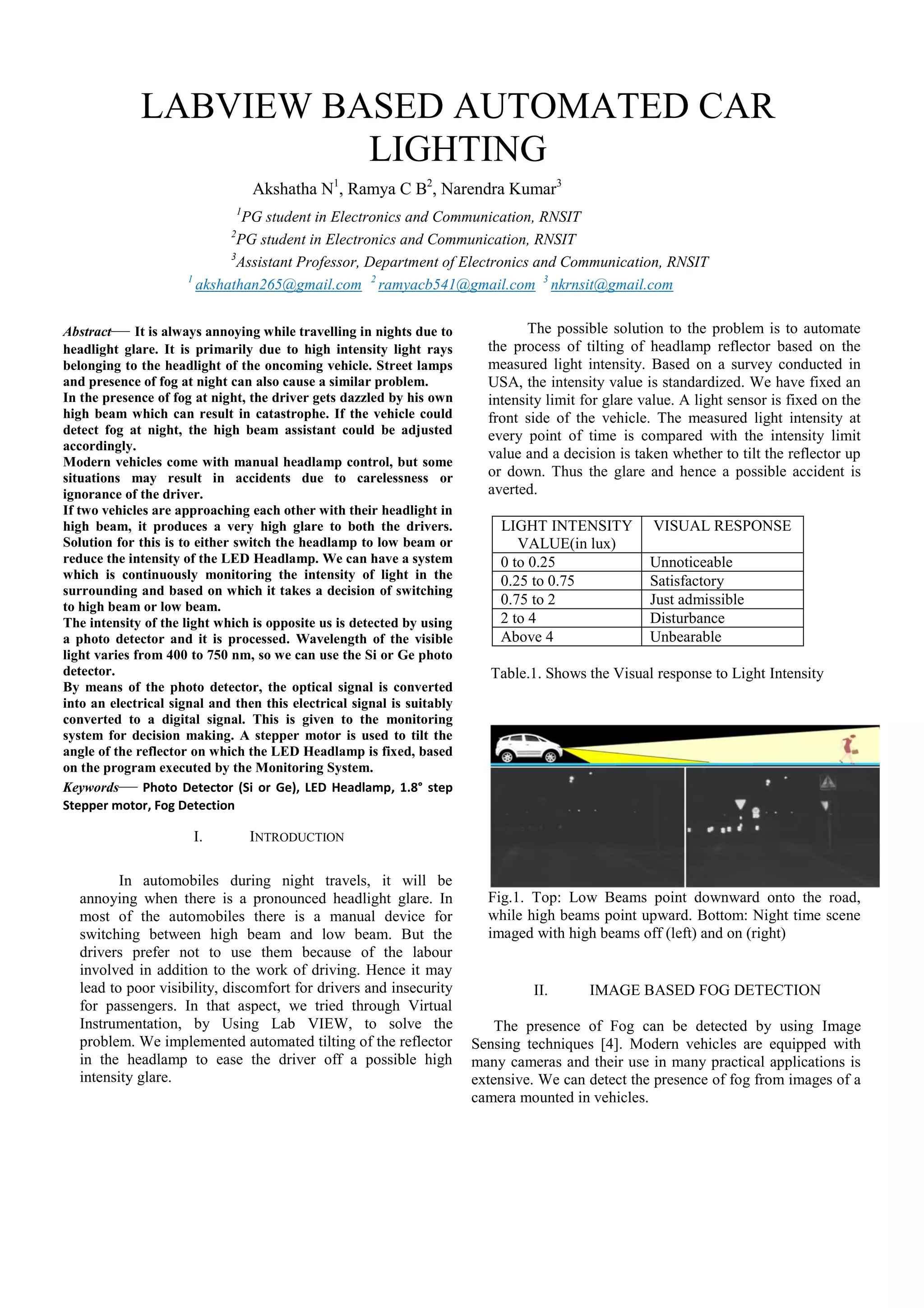 Labview based automated car lighting | PDF | Cameras and Camcorders ...