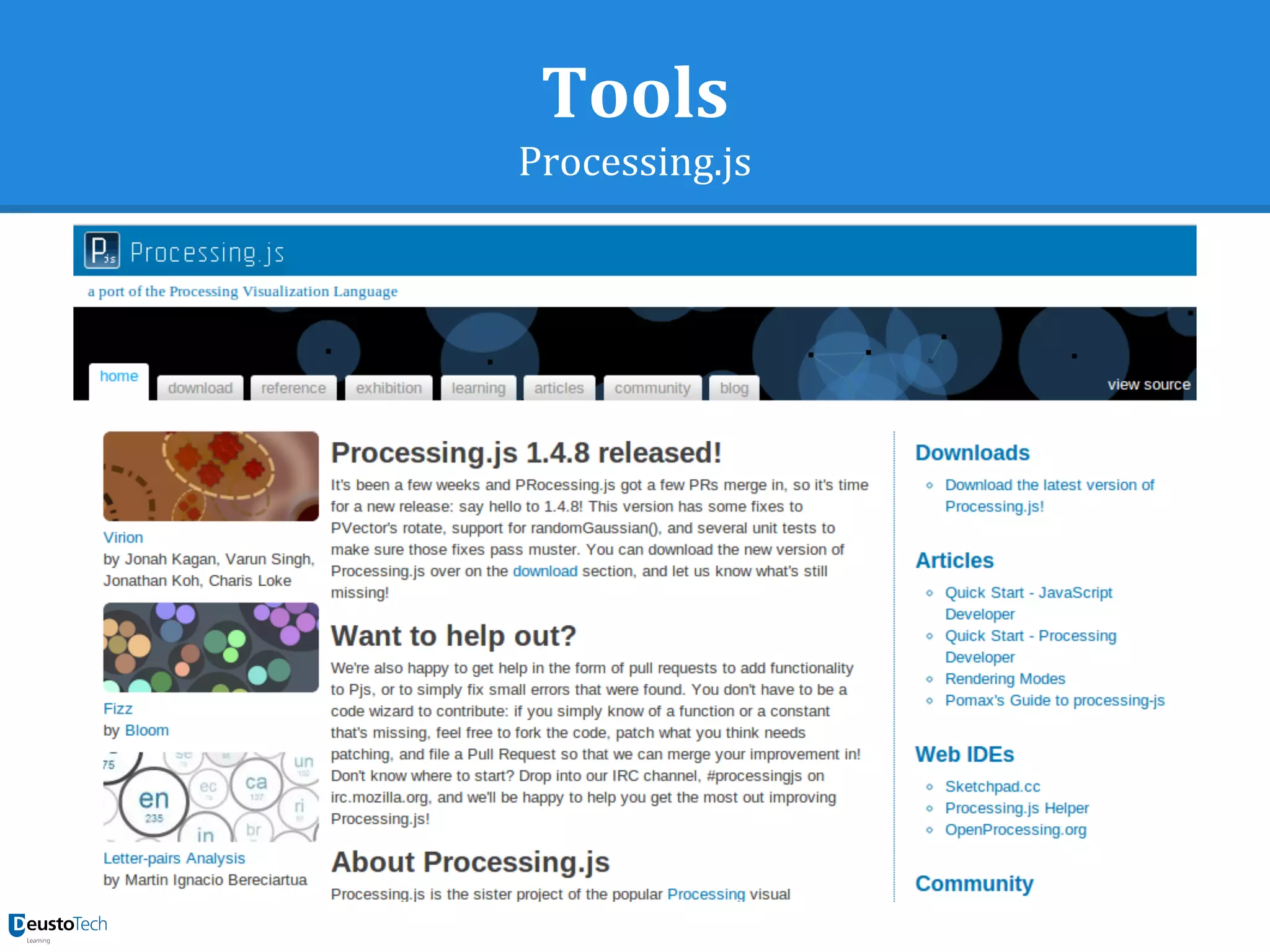 Tools
Processing.js
 