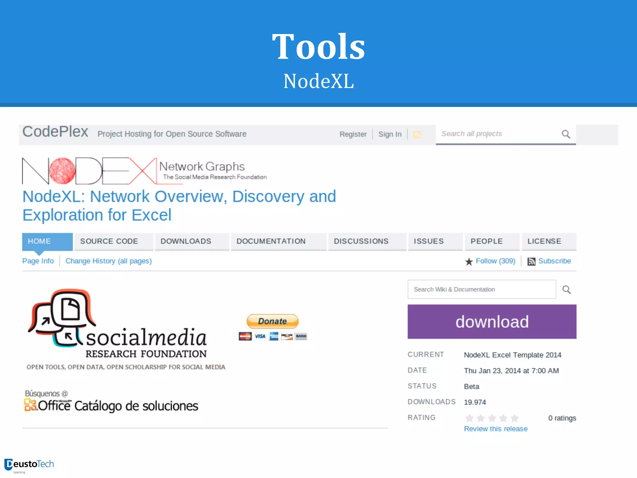 Tools
NodeXL
 