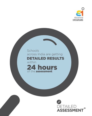Schools
across India are getting
DETAILED RESULTS
within

24assessment
of the
       hours




                    DETAILED   EI
                    ASSESSMENT
 