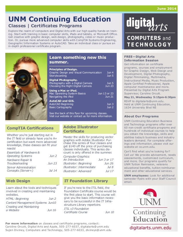 summer digital arts it classes at unm continuing education apple program to make professional flyers