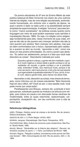 Da religião e de juventude