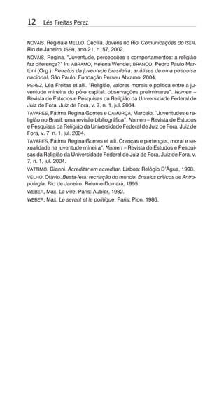 Da religião e de juventude