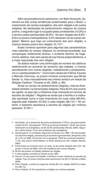 Da religião e de juventude