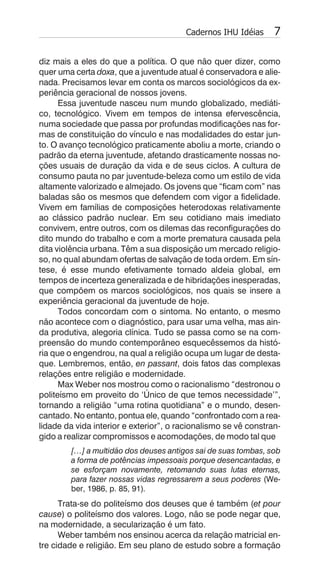 Da religião e de juventude