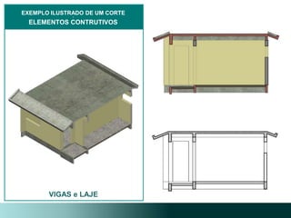 VIGAS e LAJE
EXEMPLO ILUSTRADO DE UM CORTE
3
ELEMENTOS CONTRUTIVOS
 
