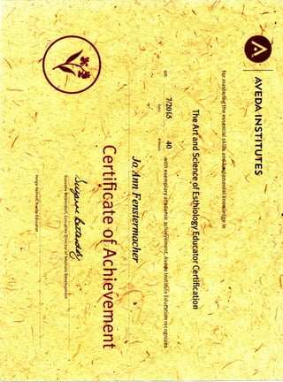 Aveda Esthiology Educator Certification 
