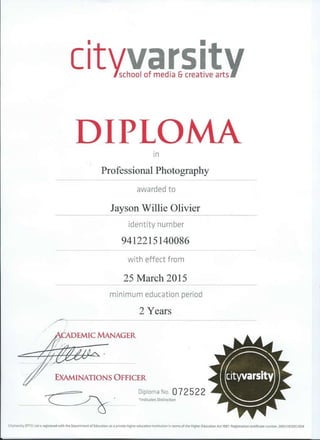 City Varsity Diploma