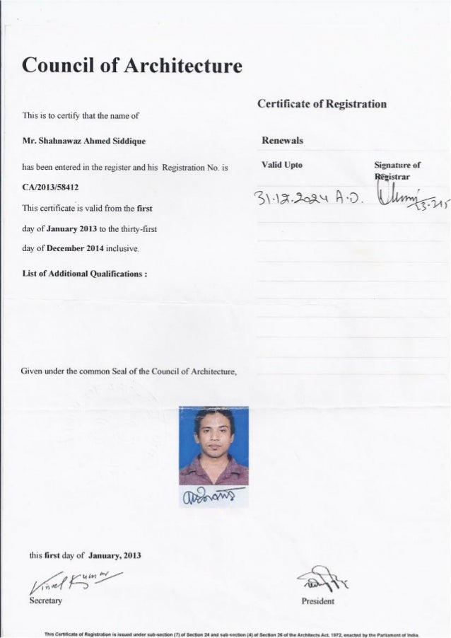 Registration Certificate wth COA